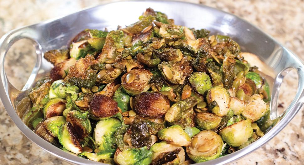 Roasted Pumpkin Seed Brussels Sprouts