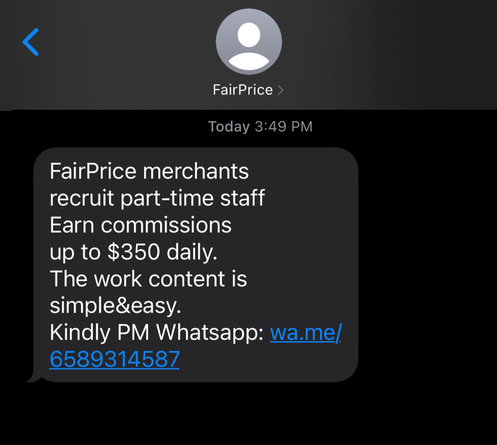 FairPrice Scam Alert