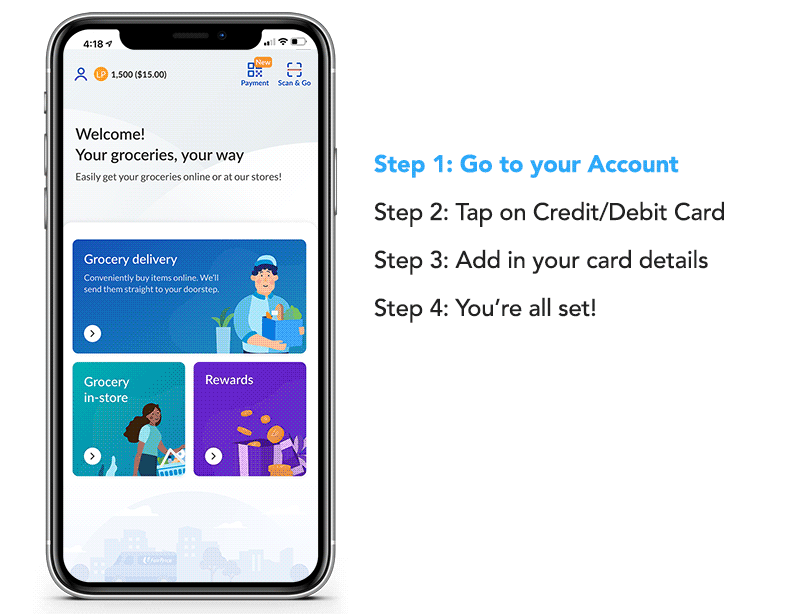 Adding Credit/Debit card details to the FairPrice app