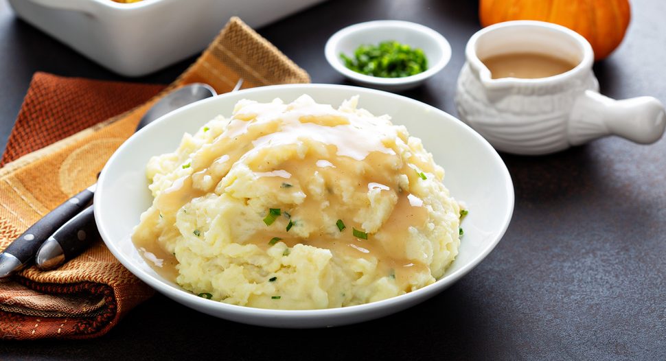Garlic Mashed Potatoes with Gravy recipe - easy and tasty that is highly recommended