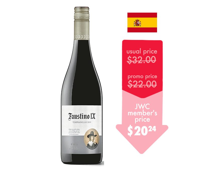 Just Wine Club Offer - FAUSTINO IX Tempranilllo
