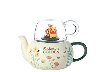 Winnie the Pooh - Ceramic Tea Pot with Glass Cup - FairPrice Loyalty Programme