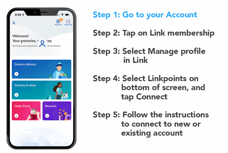 Connect your existing Link account to earn and redeem Linkpoints: