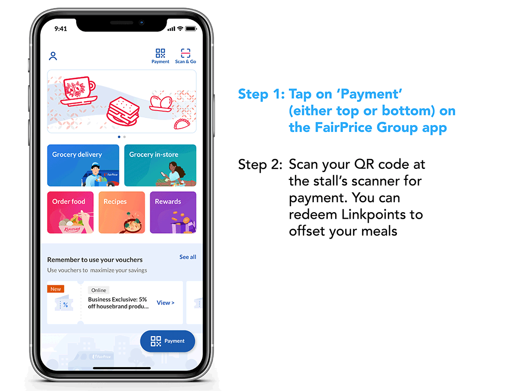So cashless at Kopitiam outlets with the FairPrice Group app
