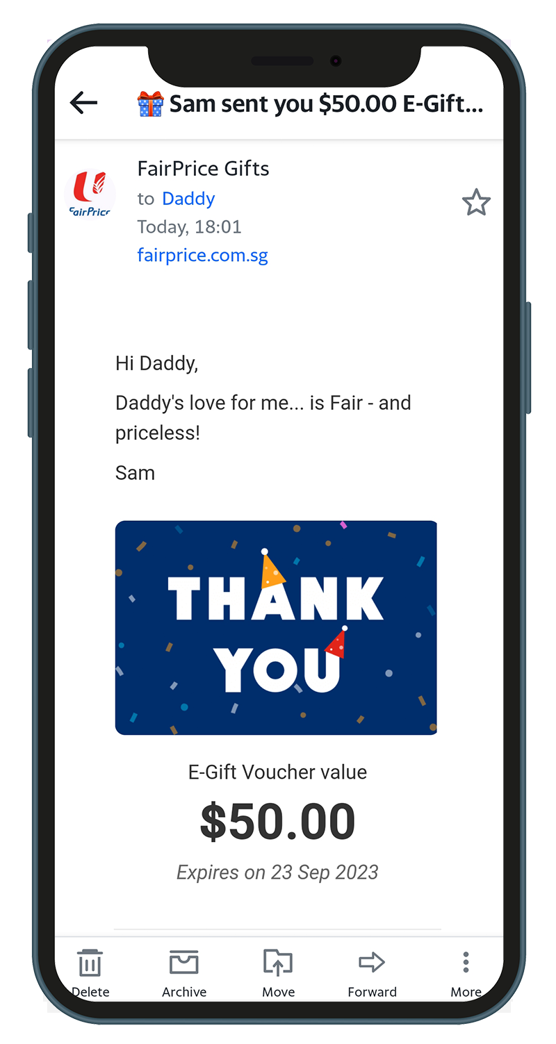 Send FairPrice Group E-Gift Voucher