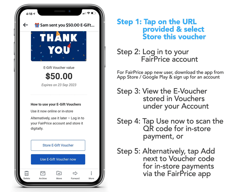 How to view or use the FairPrice Group E-Gift Voucher on the FairPrice App