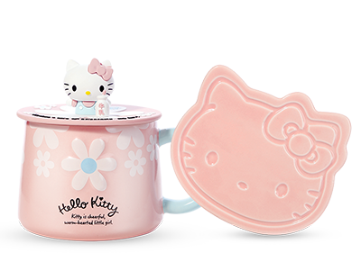 Hello Kitty Ceramic Cup With Coaster & Silicon Lid - FairPrice Loyalty Programme