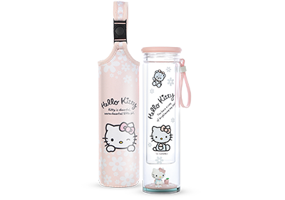 Hello Kitty 350ml Glass Bottle With Figurine - FairPrice Loyalty Programme