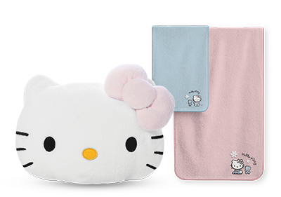 Hello Kitty Towel and 3D Cushion Blanket - Redemption of selected products are only available at Cheers and FairPrice Xpress stores