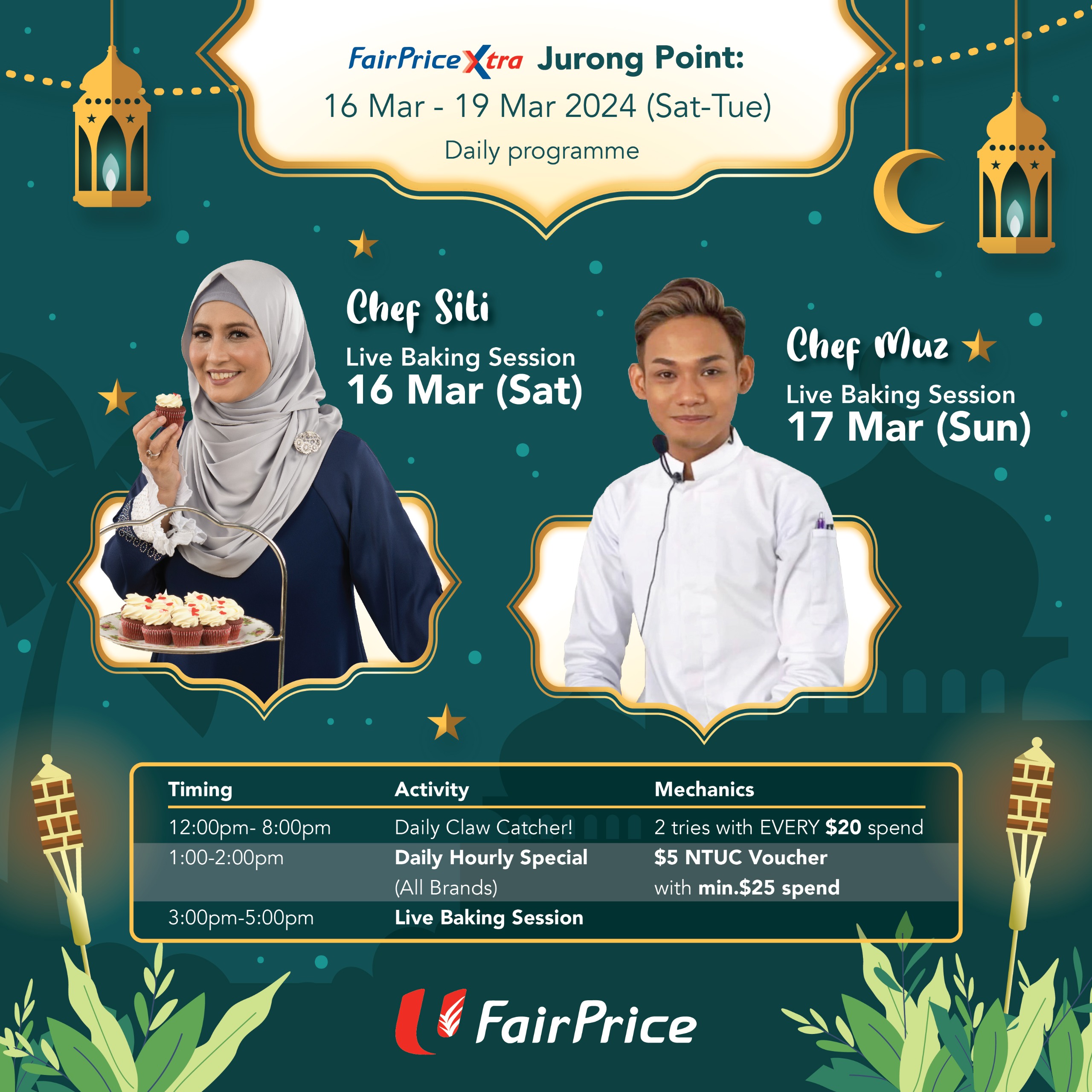 FairPrice Xtra Jurong Point Baking Fair 2024 Chef Siti Chef Muz
