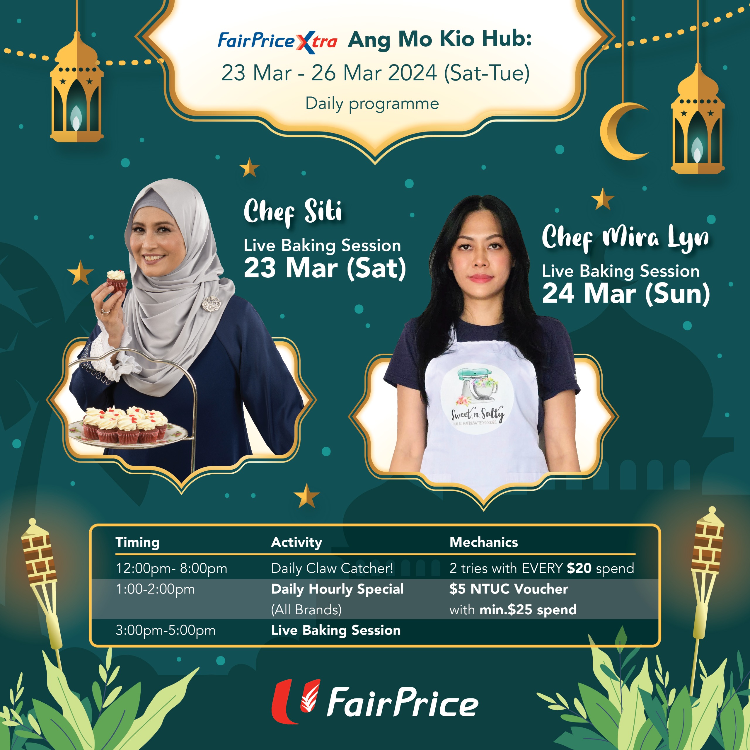 FairPrice Xtra AMK Hub Baking Fair 2024 Chef Siti Chef Mira Lyn