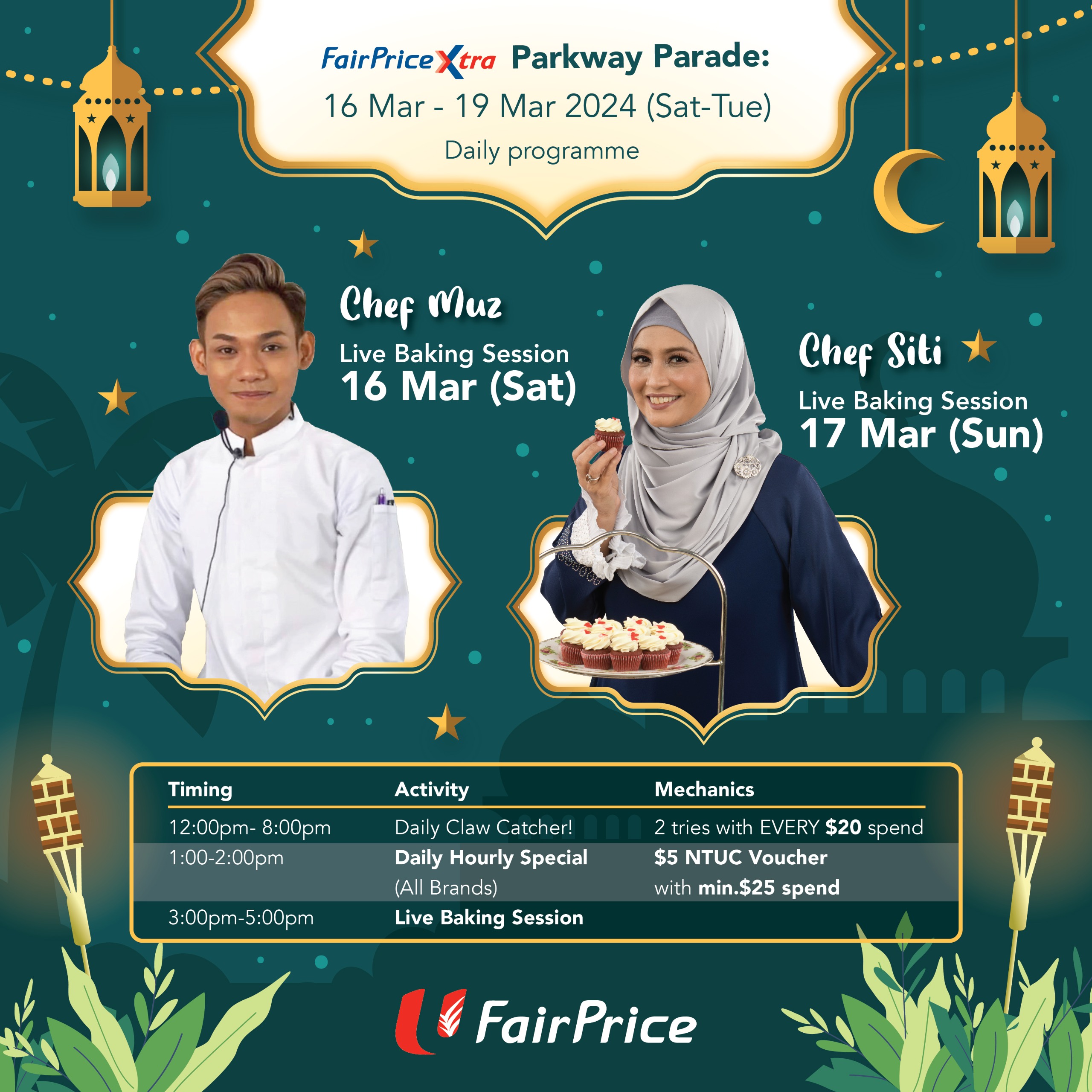 FairPrice Xtra Parkway Parade Baking Fair 2024 Chef Siti Chef Muz
