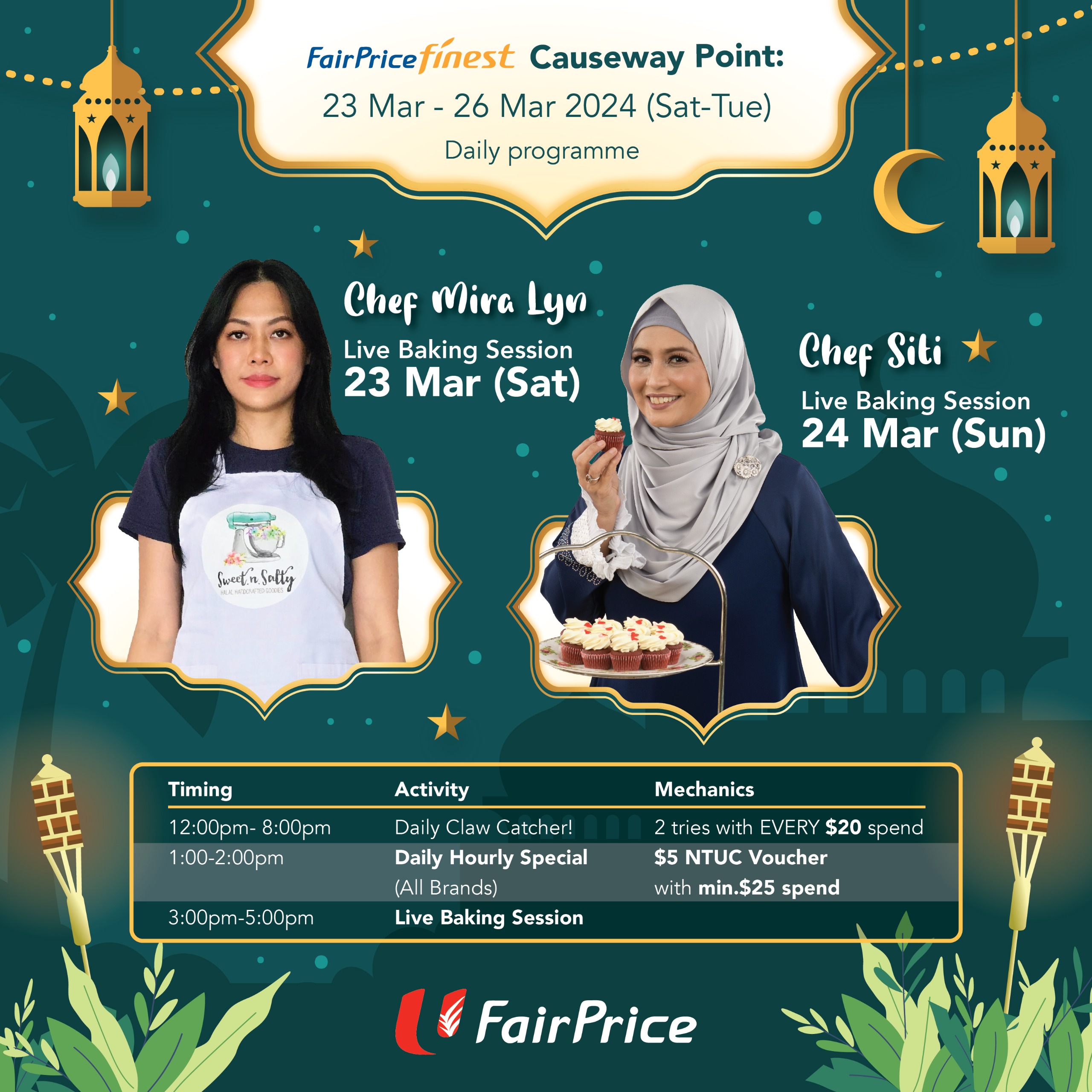 FairPrice Finest Causeway Point Baking Fair 2024 Chef Siti Chef Mira Lyn