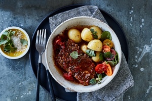 Pan Seared Australian Beef Flank Steak with Rendang Sauce Recipe