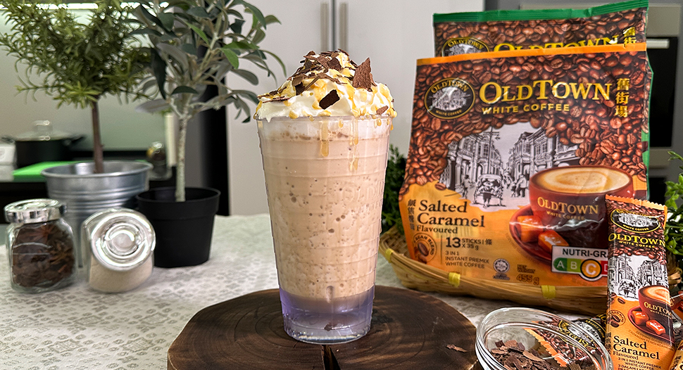 Oldtown White coffee salted caramel frappe Recipe