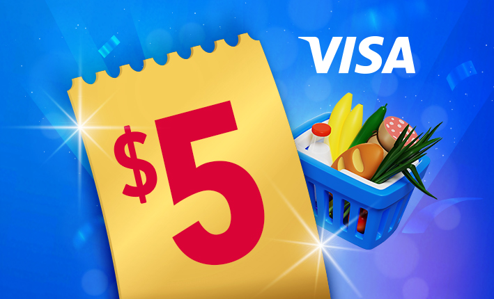 Exclusive to all new to app users - receive a $5 FairPrice voucher from Visa* - from 1 May to 30 June 2024